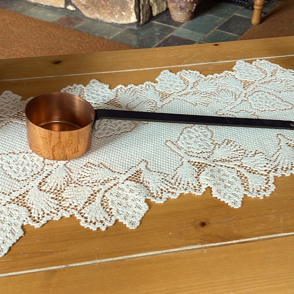 Antique French copper pudding pot